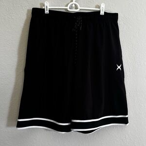 Game Time Black and White Athletic Men Shorts